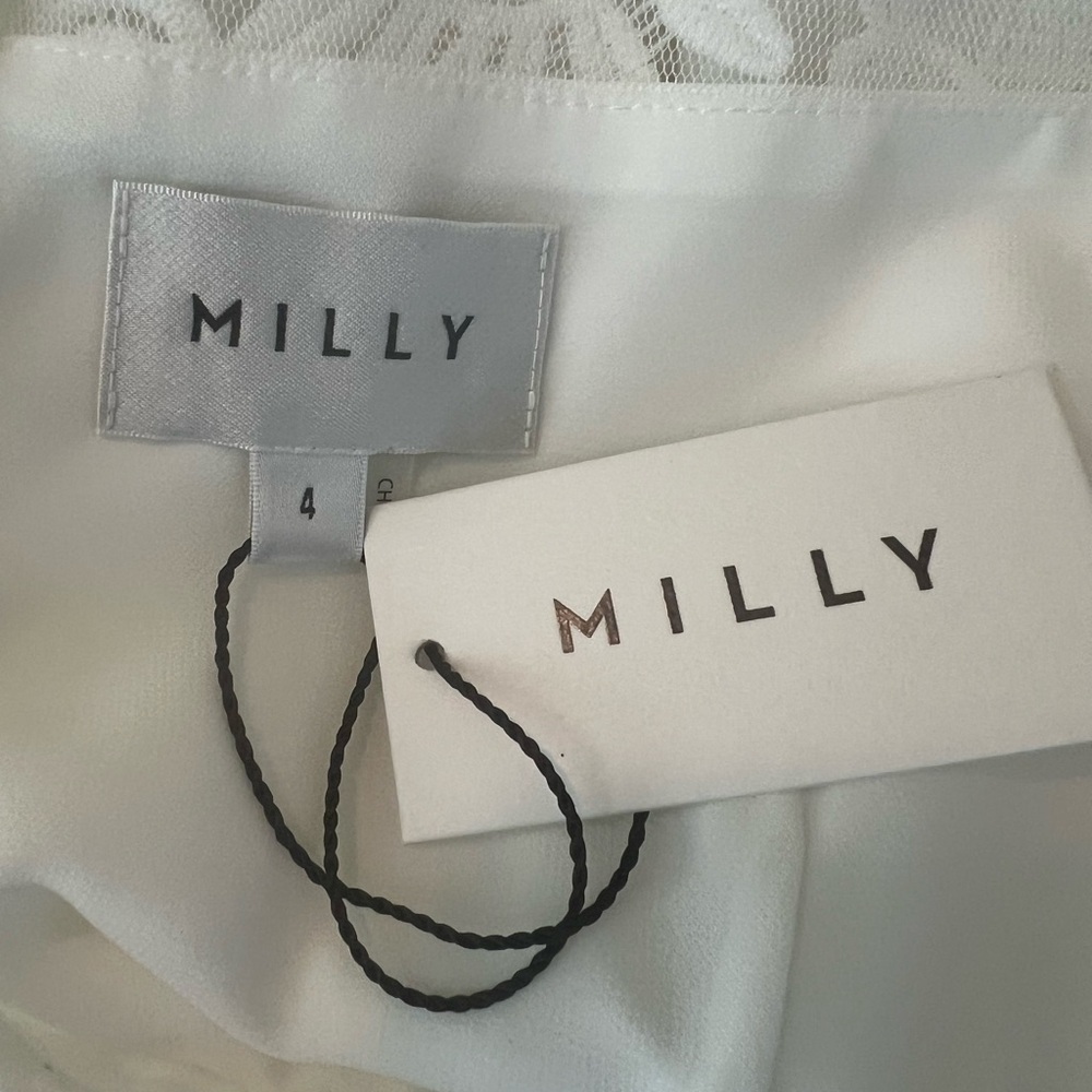 Milly | Nessa 3D White Lace Mini Dress LWD Bride | 4 - Picture 12 of 16